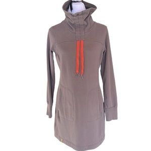 Lole Taupe Dress with Red Drawstrings